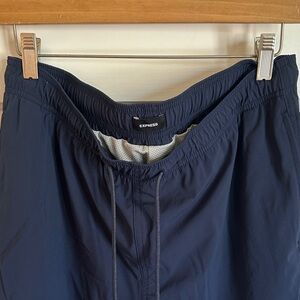 Express Men's Dark Navy Swim Trunks with Drawstring